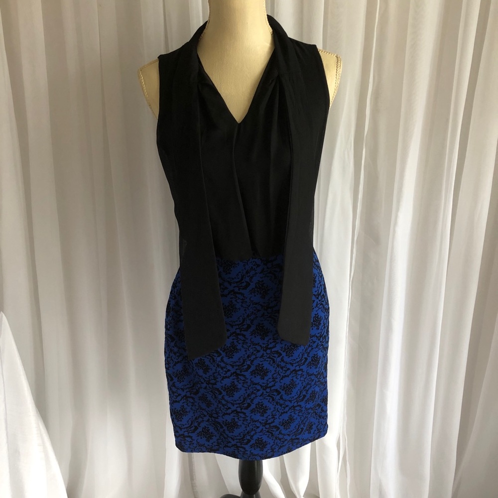 Suzy Shier black and blue dress